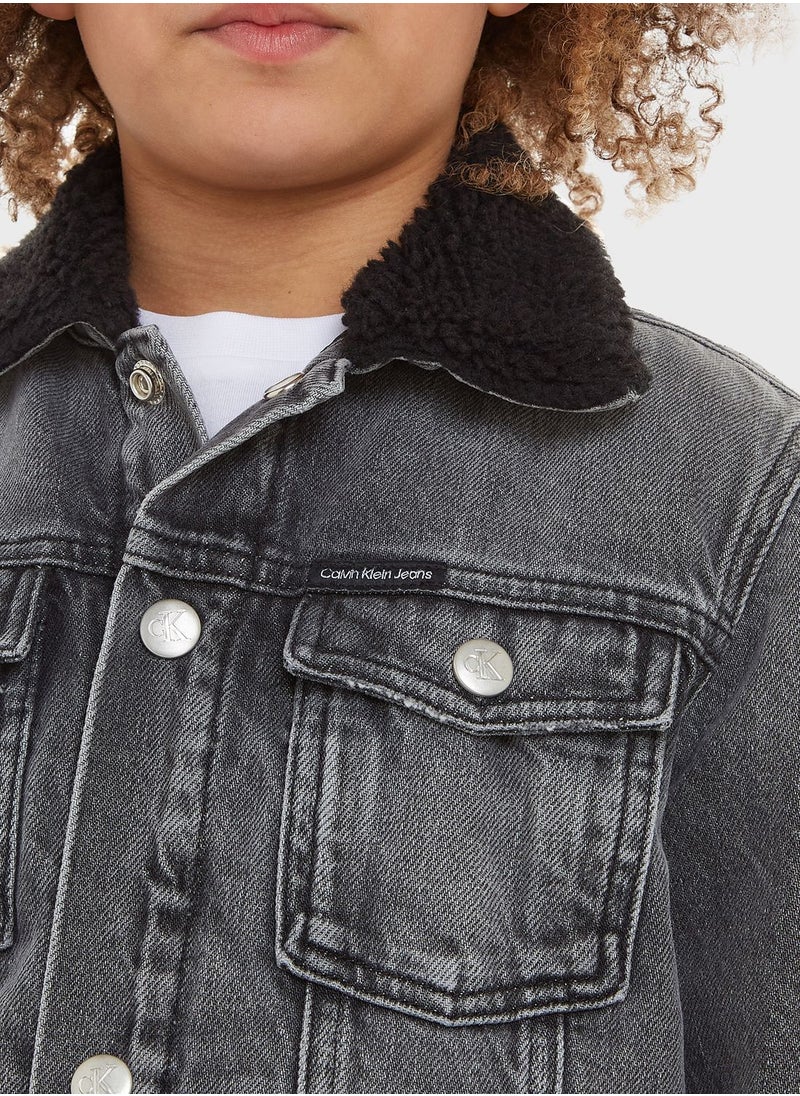 Calvin Klein Jeans - Kids Collared Denim Jacket - Image 1