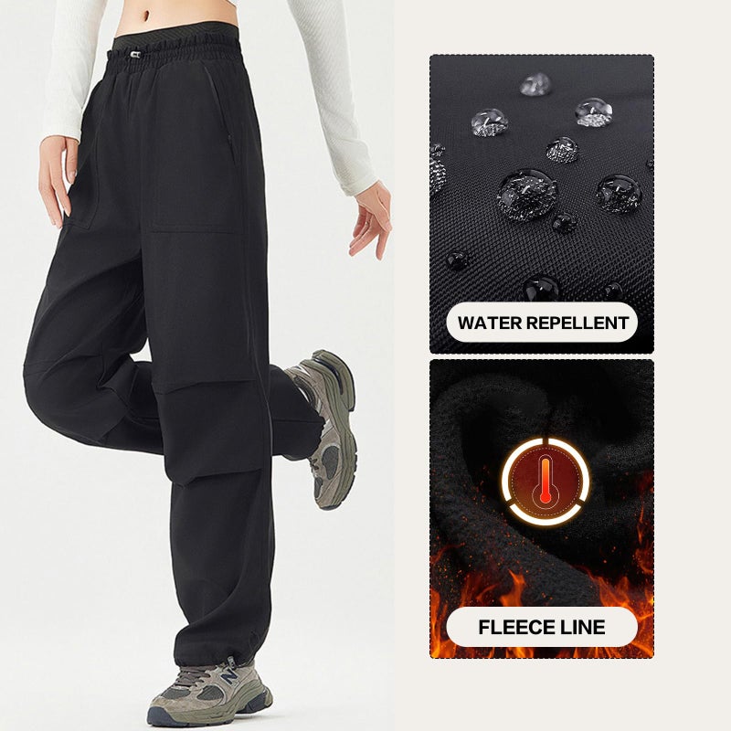 GS SNOWING Women's Snow Pants Waterproof Snowboard Pant Softshell Insulated Fleece Line Ski Pants Winter Warm Outdoor Hiking Black XL - Image 3