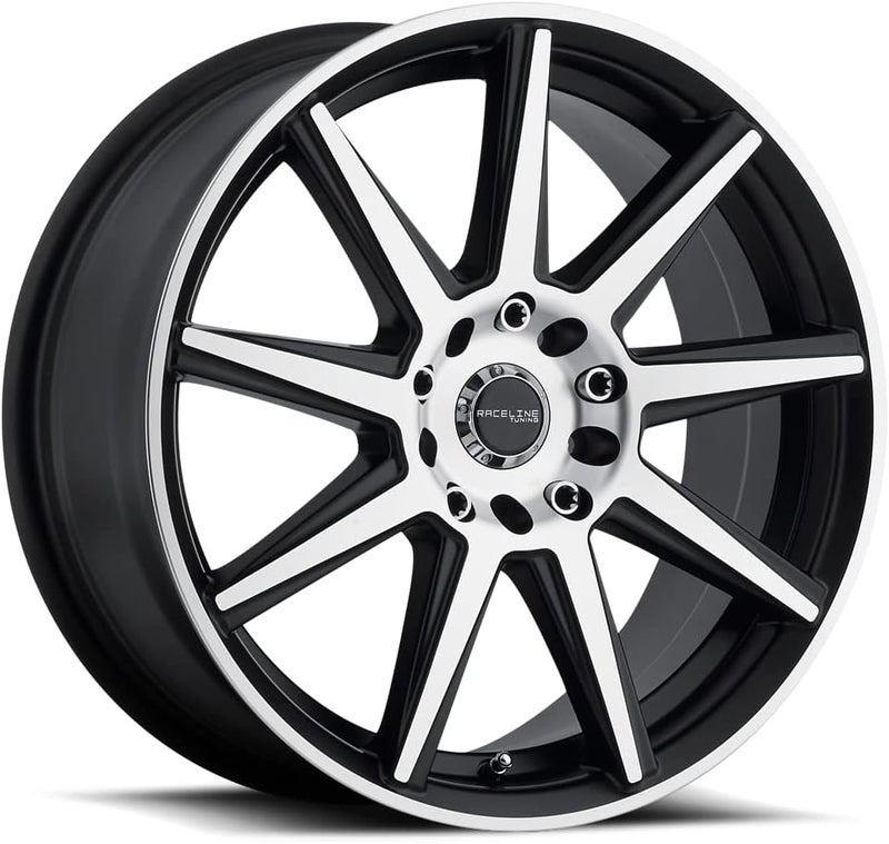 Raceline Wheels 144M Storm Wheel Black with Machined Finish 15X7" 4X100/4X108 Bolt Pattern - Image 1