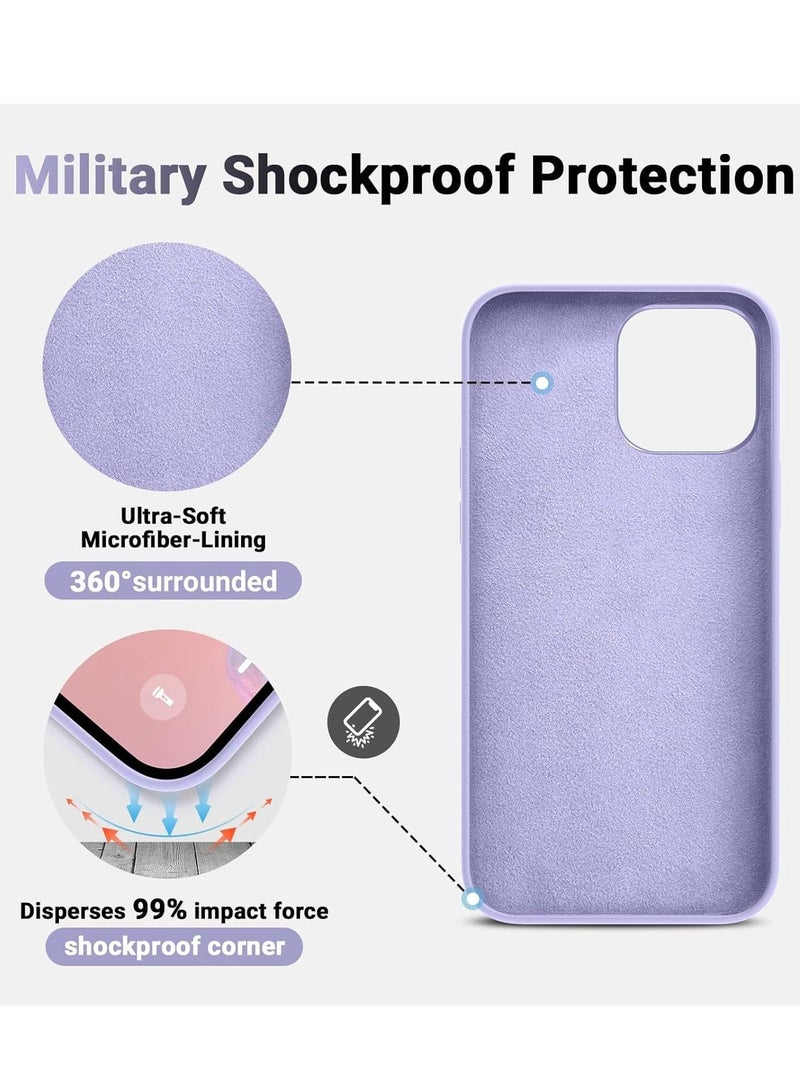 SHOPI [3-in-1] iPhone 15 Plus Case Bundle – Purple Premium Liquid Silicone Shockproof Cover with 9H Tempered Glass Screen Protector - Image 3