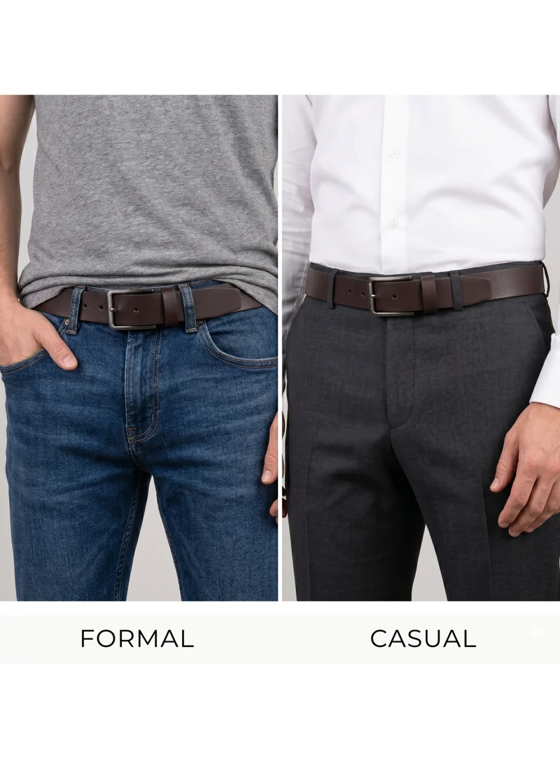 Classic Milano Classic Milano Genuine Leather Belt for Men – Black and Brown Formal Belt – Men Belts for Office & Business Wear – Mens Belt Leather with Gift Box