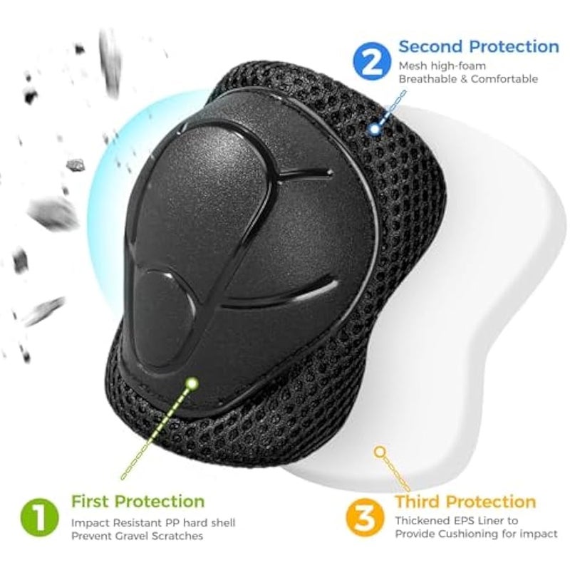 Kids/Youth Knee Pad Elbow Pads Guards Protective Gear Set for Roller Skates Cycling BMX Bike Skateboard Inline Skatings Scooter Riding Sports - Image 3