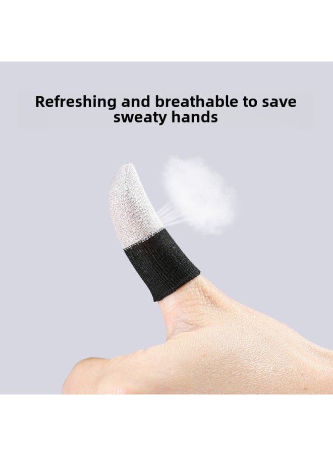 Generic Snow Game Finger Coat E-Sports Fashion Cool Ultra-thin Breathable Double Color Finger Coat Chicken Finger Coat Artifact-Product Color:Silver White Black Double Spell  - Image 3