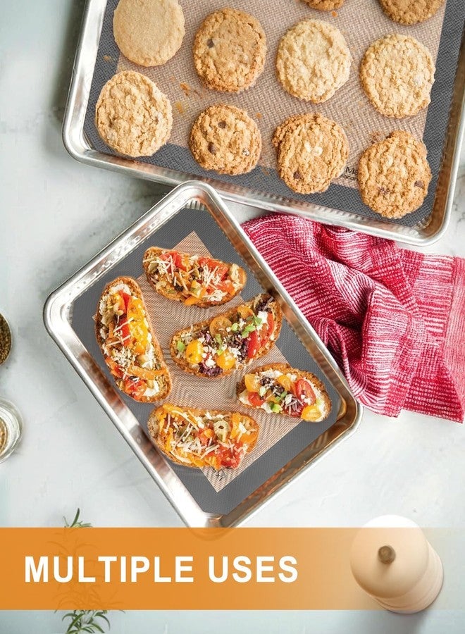 Sopito Silicone Baking Mat - Best Platinum Silicone - Sopito Non-Stick Reusable, Food Safe Baking Mat, 5Pcs Set of 2 Half Sheet Size & 2 Quarter Baking Sheets and 1 9'' Pizza Mat, Grey - Image 2