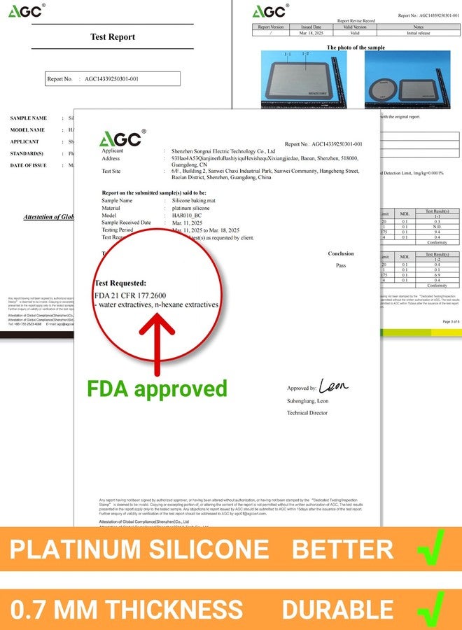 Sopito Silicone Baking Mat - Best Platinum Silicone - Sopito Non-Stick Reusable, Food Safe Baking Mat, 5Pcs Set of 2 Half Sheet Size & 2 Quarter Baking Sheets and 1 9'' Pizza Mat, Grey - Image 3