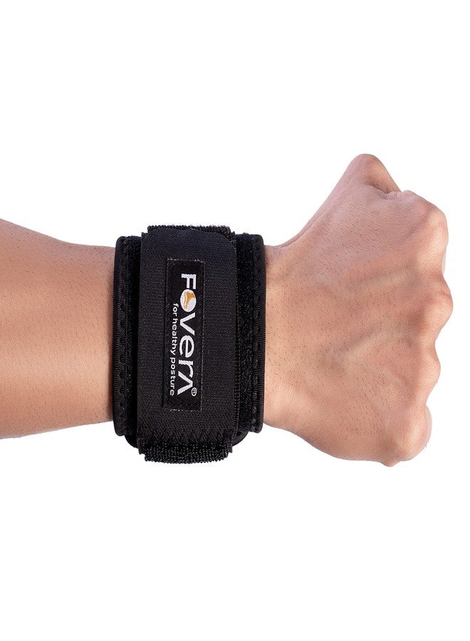 FOVERA Wrist Support Band (1 Pair) Compression Wrist Support for Fitness, Weightlifting, Tendonitis, Carpal Tunnel Arthritis, Wrist Pain Relief - Image 1