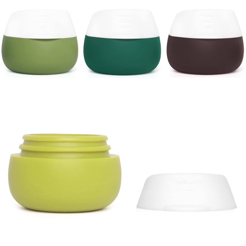 Gemice Silicone Cream Jars TSA Approved Travel Size Containers  Leakproof Travel Accessories with Lid for Cosmetic Makeup Face Body Hand Cream 4 Pieces