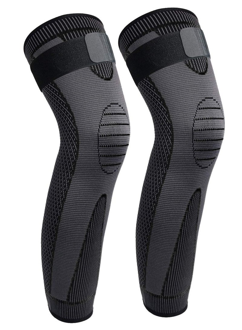 Generic 1Pair Leg Compression Sleeve Full Leg,Long/Short/Self-Heating Knee Brace for Men Women Knee Support Protector for Running,Weightlifting, Workout and other Sport  - Image 1