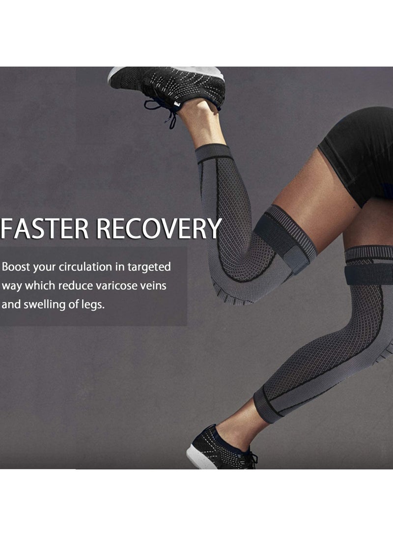 Generic 1Pair Leg Compression Sleeve Full Leg,Long/Short/Self-Heating Knee Brace for Men Women Knee Support Protector for Running,Weightlifting, Workout and other Sport  - Image 5