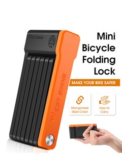 Compact Folding Bike Lock with 3 Keys, 2.06 Ft Anti Theft Security Bicycle Locks, Super Strong Bike Foldable Lock, Bicycle Security Chain Lock with Bracket for Electric Bikes, Scooters