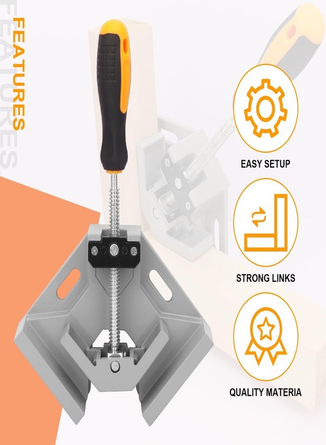 GENHAKON 4 PCS Corner Clamps for Woodworking, Premium 90 Degree Right Angle Clamps, Adjustable Swing Jaw Aluminum Frame Clamps for Precise and Easy Fixing - Image 4
