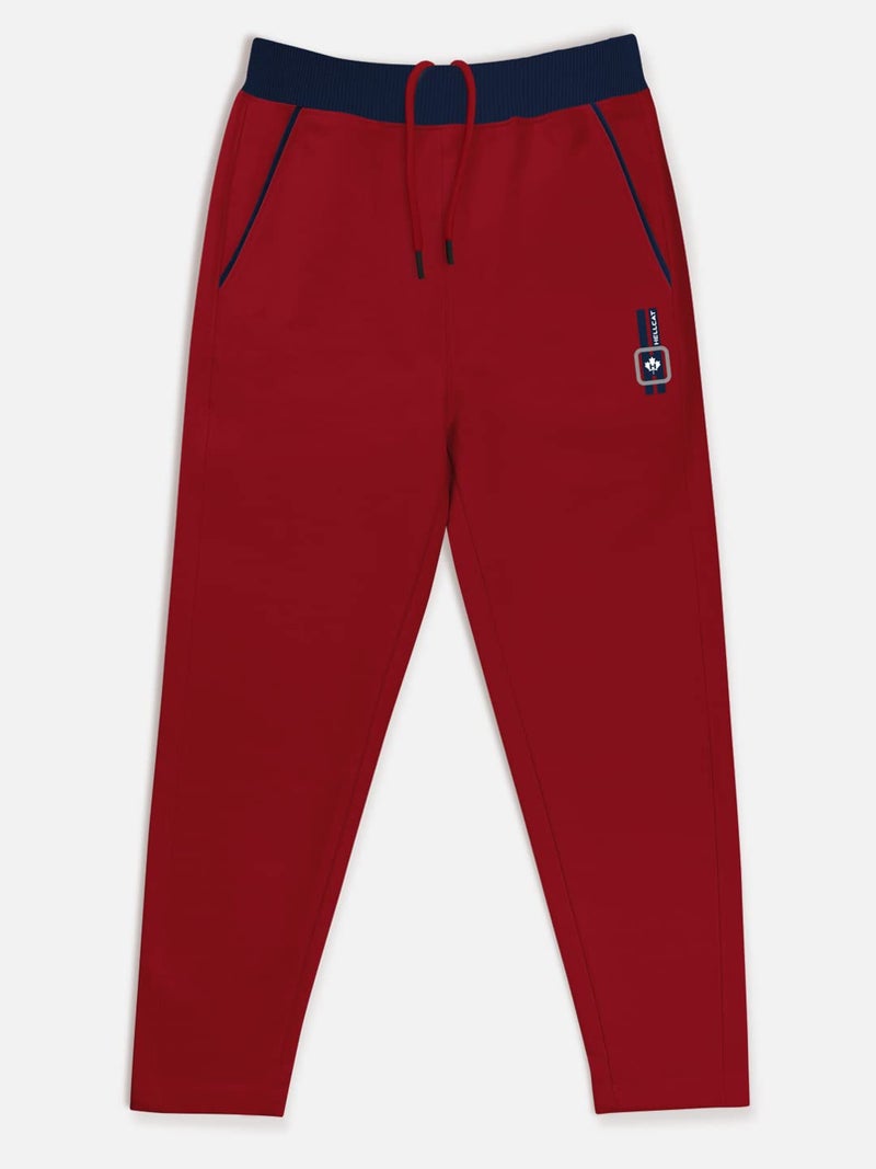 HELLCAT Boys Regular Fit Blended Cotton Mid Rise Stylish Track Pants - Pack Of 3-Maroon_34(13-14Y) - Image 2