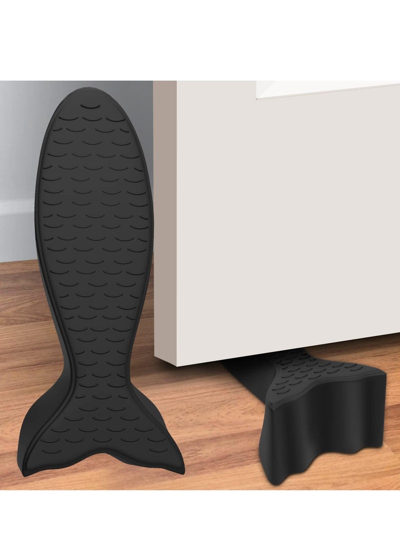 Barakah أقماع توقف الأبواب، عبوة 2 من سدادات الأبواب المطاطية مع حوامل، قابلة للتكديس ومقاومة للانزلاق للأرضيات من البلاط والسجاد والخشب والأرضيات اللامينية والأسطح الأرضية الأخرى - Image 1