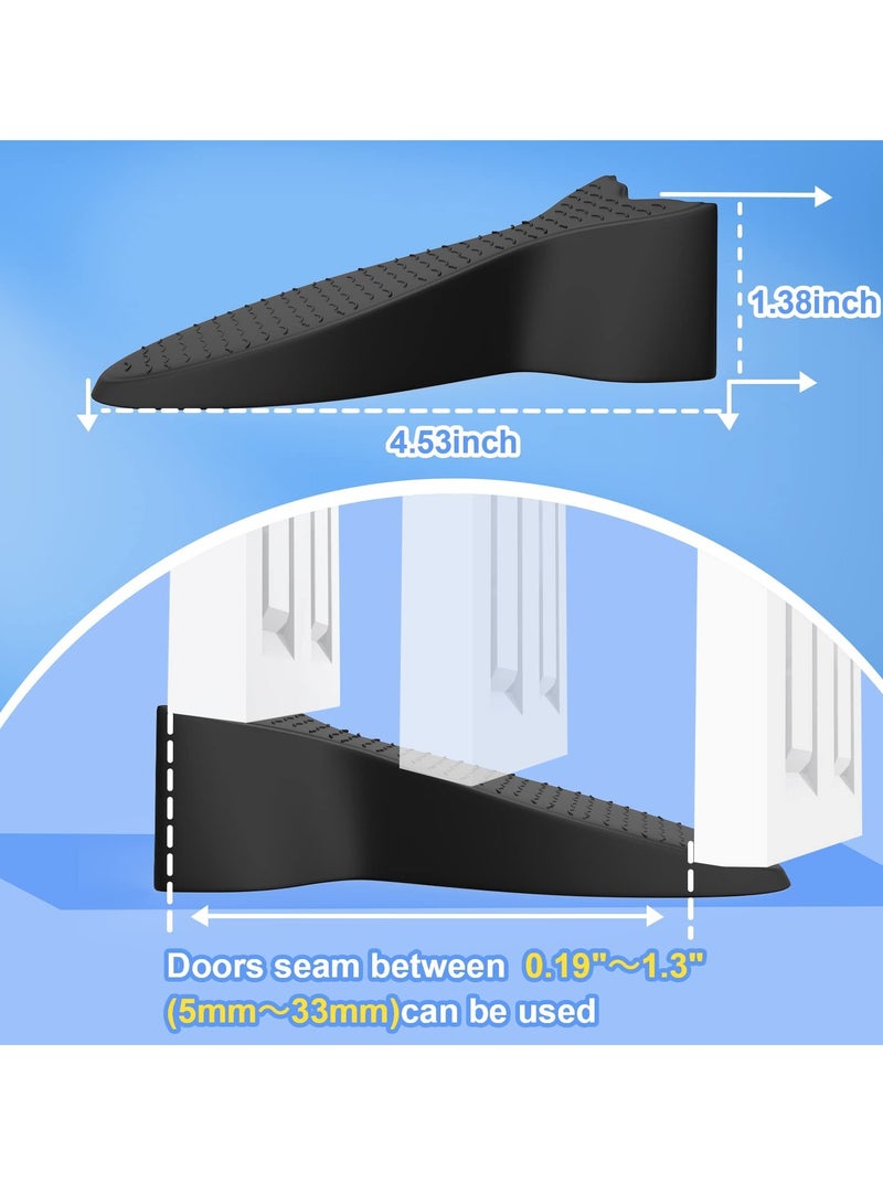 Barakah أقماع توقف الأبواب، عبوة 2 من سدادات الأبواب المطاطية مع حوامل، قابلة للتكديس ومقاومة للانزلاق للأرضيات من البلاط والسجاد والخشب والأرضيات اللامينية والأسطح الأرضية الأخرى - Image 4