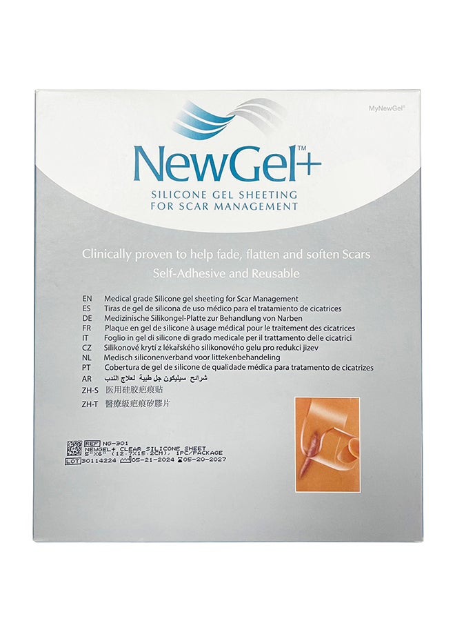 NewGel+ Silicone Gel Sheeting for Scar Management - Clear 5 x 6 Inch 1 Piece - Image 2
