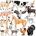 Divwa Farm Animal Toy Figure Set 15Pcs Plastic Kid Farm Animal Toy Playset Cow Horse Goat Sheep Pig Donkey Goose Duck Turkey Chicken Dog Cat Rabbit for Toddler 35 57 - Image 2