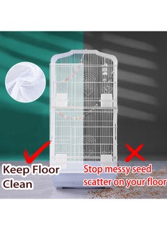 ZARSIO ZARSIO Birdcages Mesh Net Skirt Cover Reusable Stretchy Bird Cage Seed Catcher (31 x 67 inch)  - Image 3