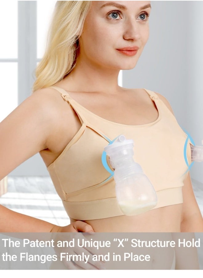 Breast Pump Bra Hands Free Pumping and Nursing Bra for Most Breast Pumps 