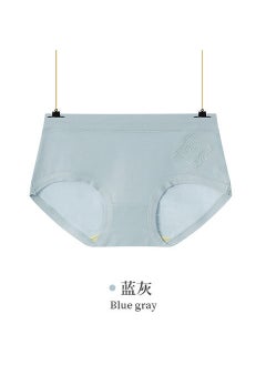 Simple Breathable Cotton Mid-waist Women Underwear Girl Style High Elastic Comfortable Breathable Underwear Leaf Blue Gray
