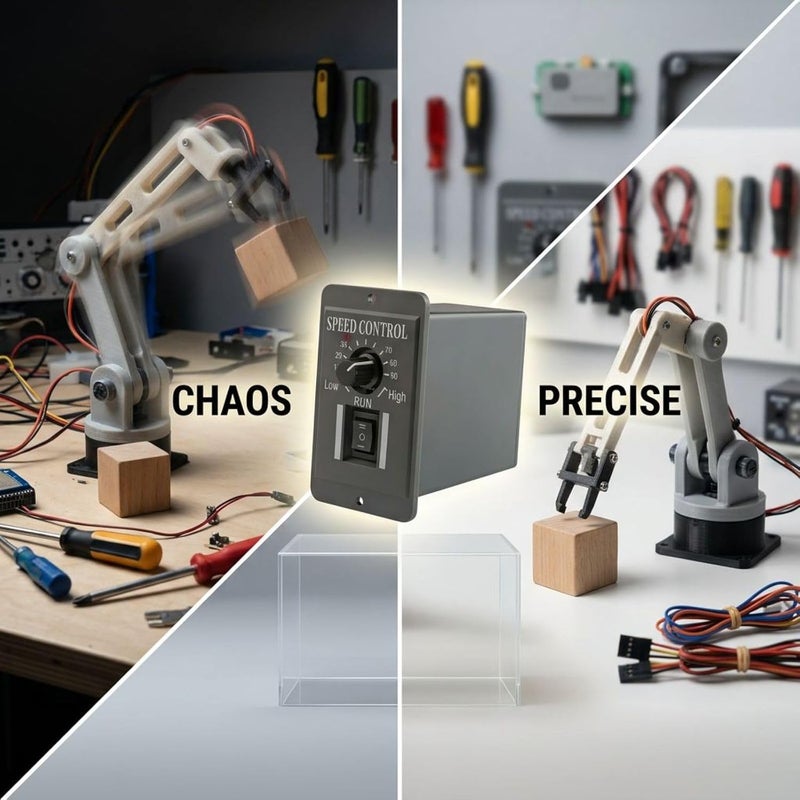 وحدة تحكم سرعة المحرك DC، 12V 24V 48V تحكم سرعة متغير ثنائي الاتجاه، مفتاح محرك فرشاة للأمام والخلف، وحدة تنظيم يدوية بثلاث سرعات، 3.86 × 2.36 × 3.19 بوصة - Image 4