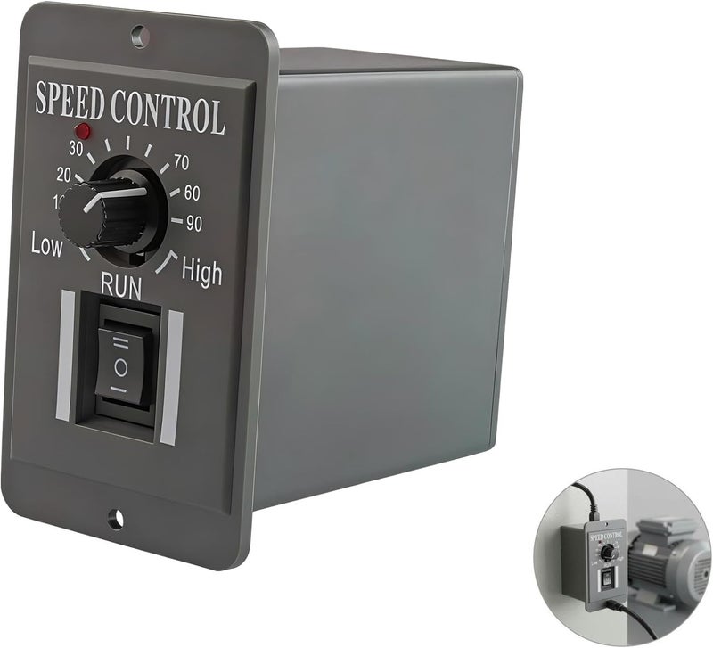 وحدة تحكم سرعة المحرك DC، 12V 24V 48V تحكم سرعة متغير ثنائي الاتجاه، مفتاح محرك فرشاة للأمام والخلف، وحدة تنظيم يدوية بثلاث سرعات، 3.86 × 2.36 × 3.19 بوصة - Image 2