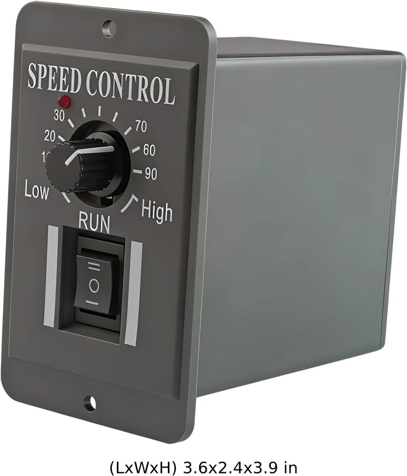 وحدة تحكم سرعة المحرك DC، 12V 24V 48V تحكم سرعة متغير ثنائي الاتجاه، مفتاح محرك فرشاة للأمام والخلف، وحدة تنظيم يدوية بثلاث سرعات، 3.86 × 2.36 × 3.19 بوصة - Image 5