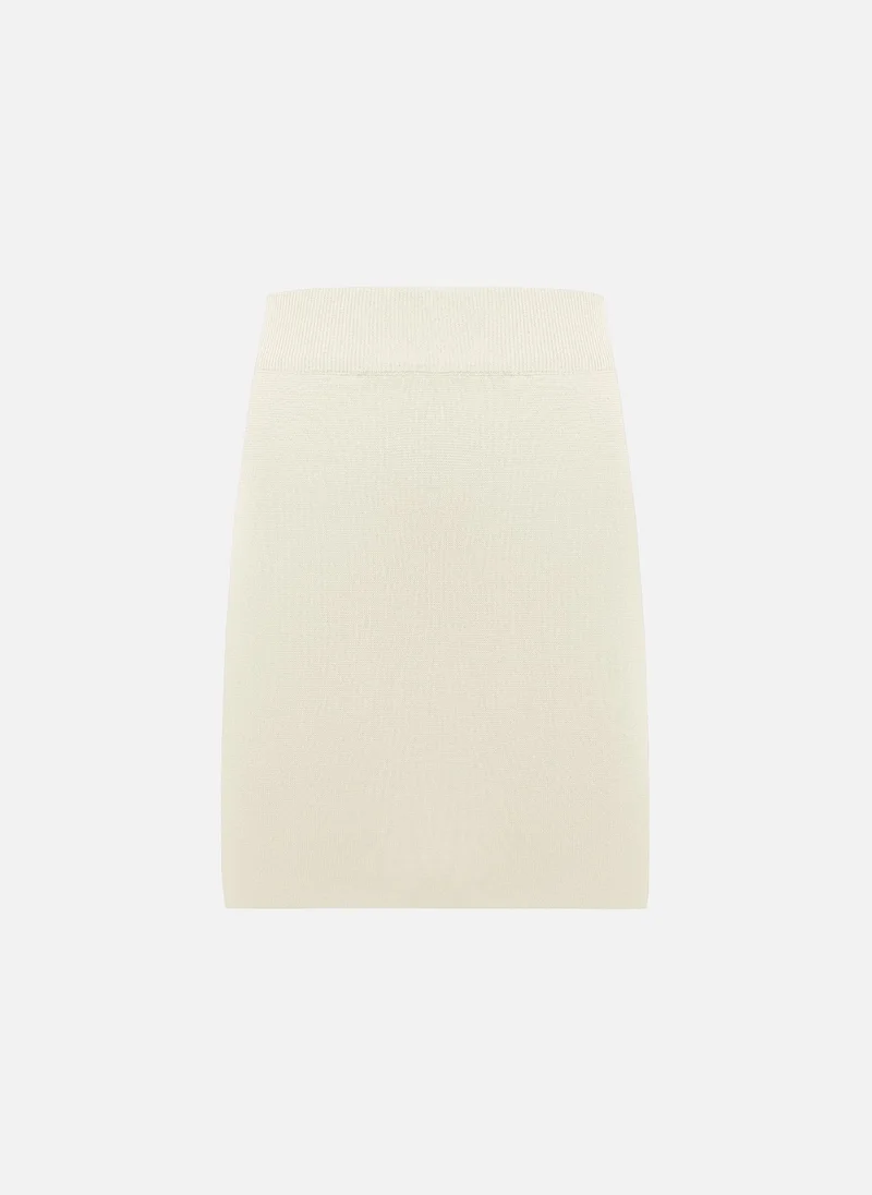 Lichi Straight-cut knitted mini skirt