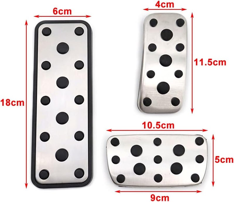 QASULER 3pcs Auto Foot Pedal Covers for Subaru - Image 2