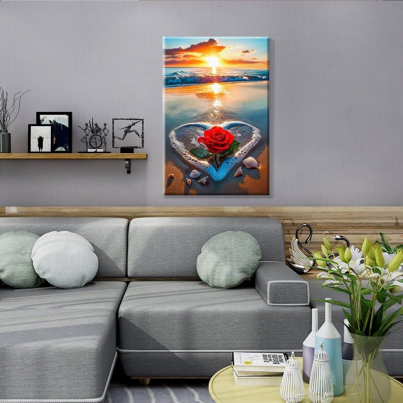 JOOZ Paint by Numbers Kit for Adults with Frame, Beach Sunset Paint by Number with Easel, DIY Beach Rose Oil Painting by Number, Easy Adult Paint by Number Kits on Canvas for Wall Decor 8 x 12 Inch - Image 5