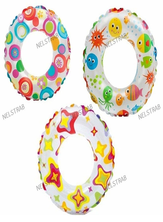 NELSTRAB:- Swimming Ring for Kids Girls and Boys Swimming Ring Swim Tube(6-10 Year)(Size -24''inch)(Multi Color)(Set of 2) - Image 3
