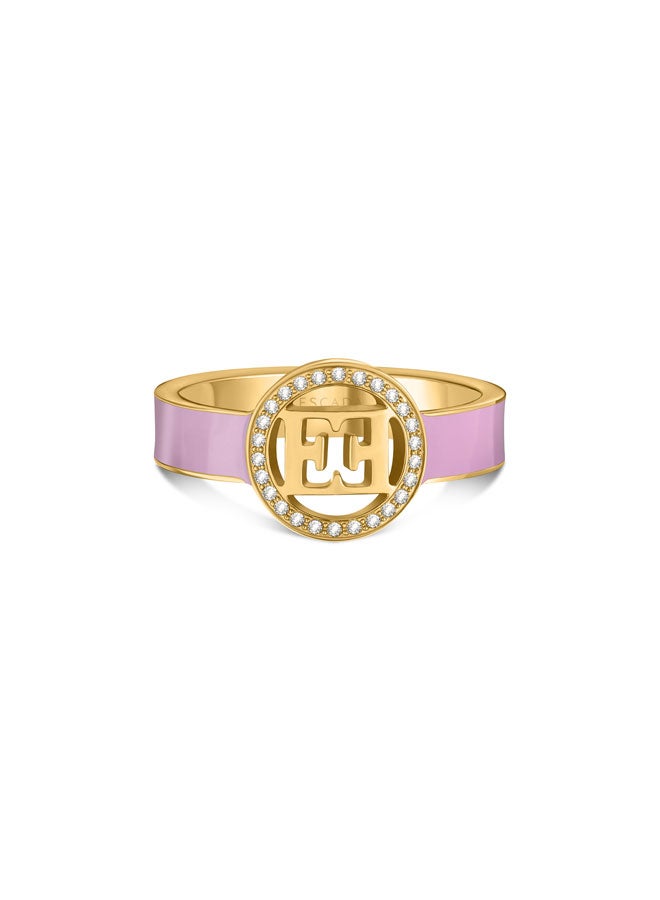 ESCADA Isabella Gold Plated and Pink Enamel Ring for Women 52mm - Image 2