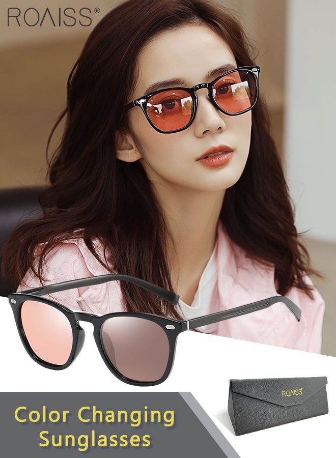 رويس نظارات شمسية مربعة مستقطبة للرجال والنساء، نظارات شمسية بحماية من الأشعة فوق البنفسجية 400 بإطار TR، نظارات فوتوكروميك للجنسين للقيادة وصيد الأسماك ولعب الجولف والسفر، مقاس 60 مم - Image 1