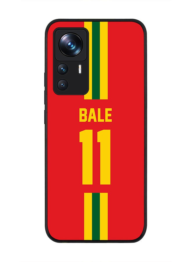 Stylizedd Rugged Black edge case for Xiaomi 12T/12T Pro Slim fit Soft Case Flexible Rubber Edges Anti Drop TPU Gel Thin Cover - Football Team - Wales Player Name - Bale - Image 1