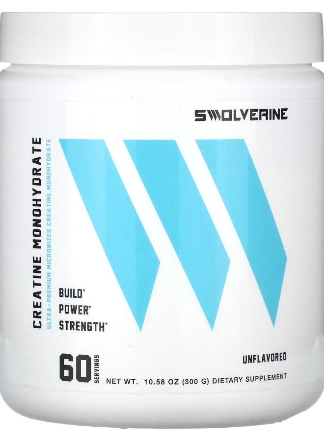 Swolverine كرياتين مونوهيدرات بدون نكهة 10.58 أونصة (300 جرام)