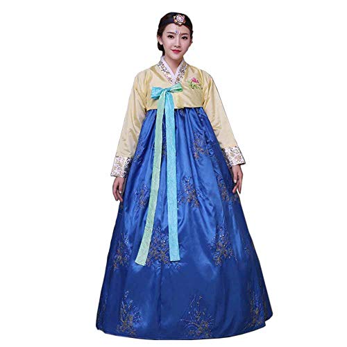 StarDY Female Korean Hanbok Traditional Dress Palace Korea Wedding Dance Costume Oriantal Dae Jang Geum Costume for Stage (XL, Blue) - Image 1