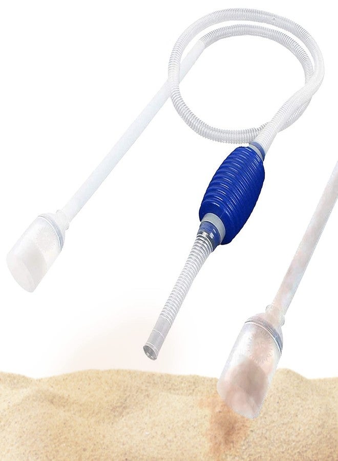 SunGrow Water Siphon Pump for Fish Tank with Priming Bulb, 3.5" Nozzle Net, 65-Inches, Long Nozzle Sand Cleaning Kit, Fish Gravel Vacuum to Clear Water, Aquarium Siphon Tank, 2-Minutes to Assemble - Image 1