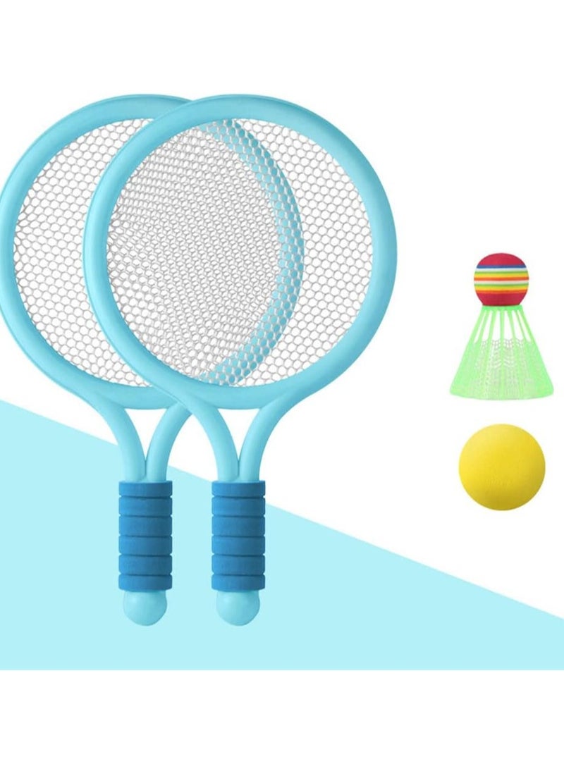 عربست ورق التنس للأطفال، ورق التنس للأطفال البلاستيك 40 سم مع 1pcs كرة التنس و 1pcs البادمينتون، ورق التنس مجموعة للأطفال، ورق البادمينتون مجموعة للأطفال في الهواء الطلق والرياضة الداخلية - Image 1