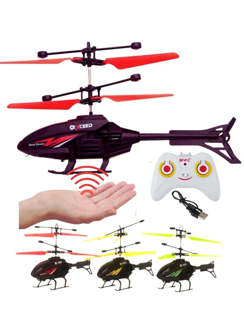 Quinzomi Gravity Sensor Remote Control Helicopter for Boys Ages 4+, Lightweight Indoor and Outdoor Use, 1-Pack, White, Black - Image 1
