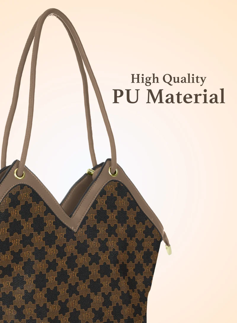 PARAJOHN Para John Women Handbag Set – PU Leather Tote Bag with Matching Pouch & Coin Purse, Pattern Design