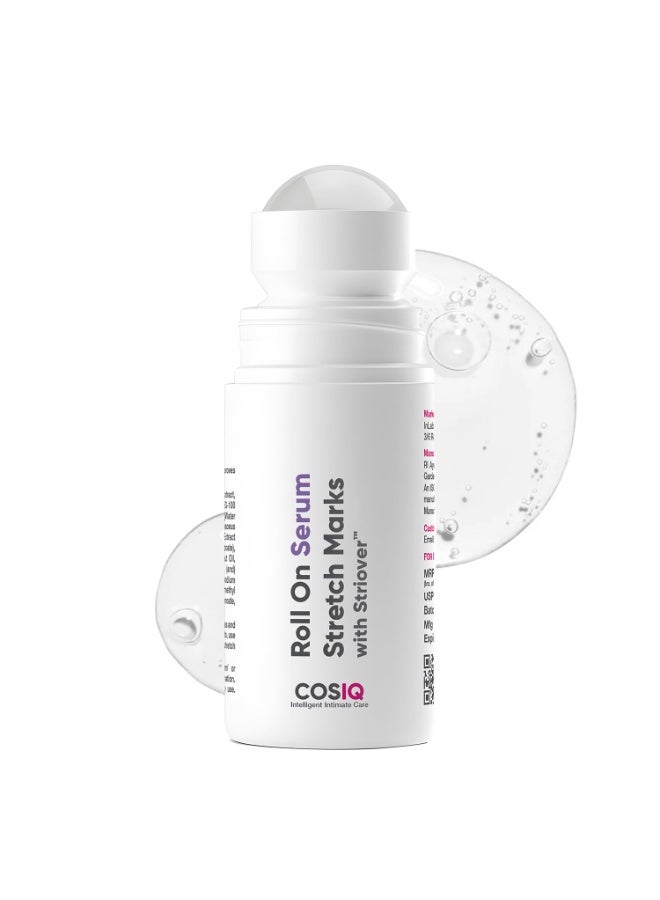 CosIQ Cos-IQ Stretch Marks Removal Roll On Serum  | with Striover™ | Scar Removal Cream | Improves Uneven Skin Tone | All Skin Types | (40ml, Pack of 2) - Image 2