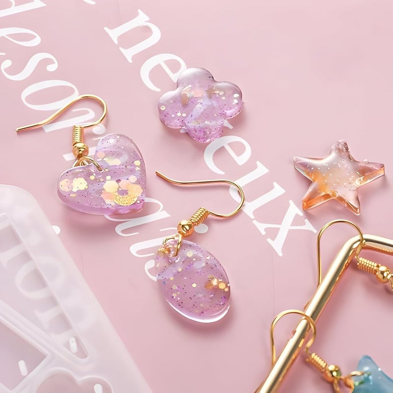 KRAFTMASTERSEpoxy Resin Jewellery Making Supplies Resin Kits and Molds Resin Dye Necklace Chains Resin Art Starter Kit for DIY Pendant Keychains Earring