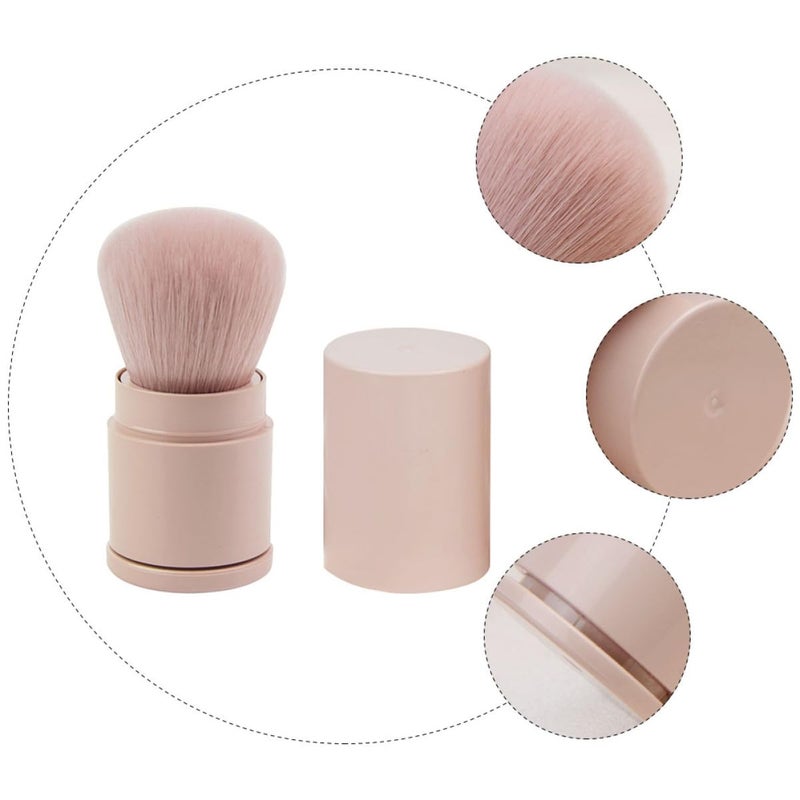 Fluffy Blush Powder Brush Retractable Pink Makeup Brush Tool for Women and Facial Blending and Cheeks Application - Image 3