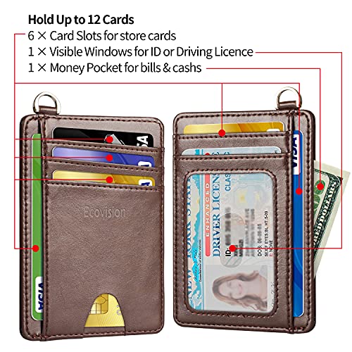 EcoVision Slim Minimalist Front Pocket Wallet, RFID Blocking Credit Card Holder Wallet with Detachable D-Shackle for Men Women - Image 5
