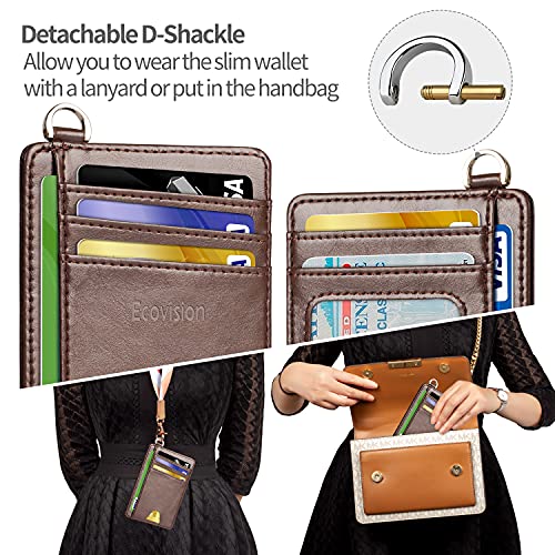 EcoVision Slim Minimalist Front Pocket Wallet, RFID Blocking Credit Card Holder Wallet with Detachable D-Shackle for Men Women - Image 3