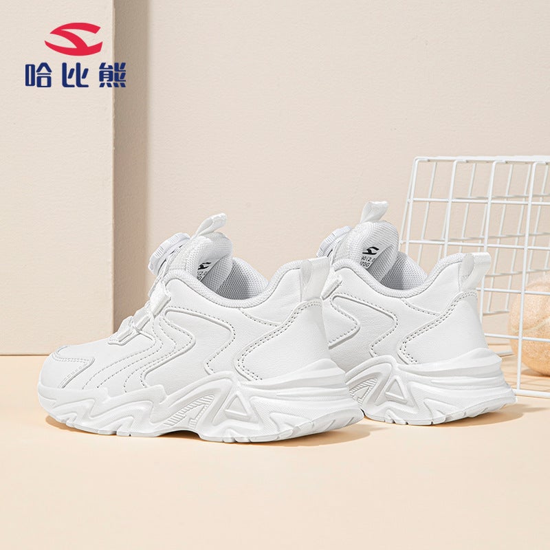 Habib Bear Leather Children'S White Shoes Autumn Swivel Twist Buckle Eva Soft Bottom Sneaker - Image 5