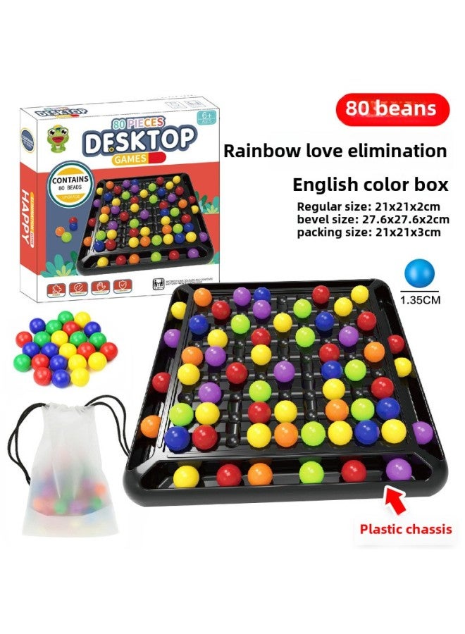 Rainbow Xiaoxiaole Parent-child Interactive Board Game Children's Contraption Concentration Logic Training Intelligence-benefiting Happy Toys-Color: 80 Beads-rainbow Xiaoxiaole (plastic Chassis) 222g  - Image 1