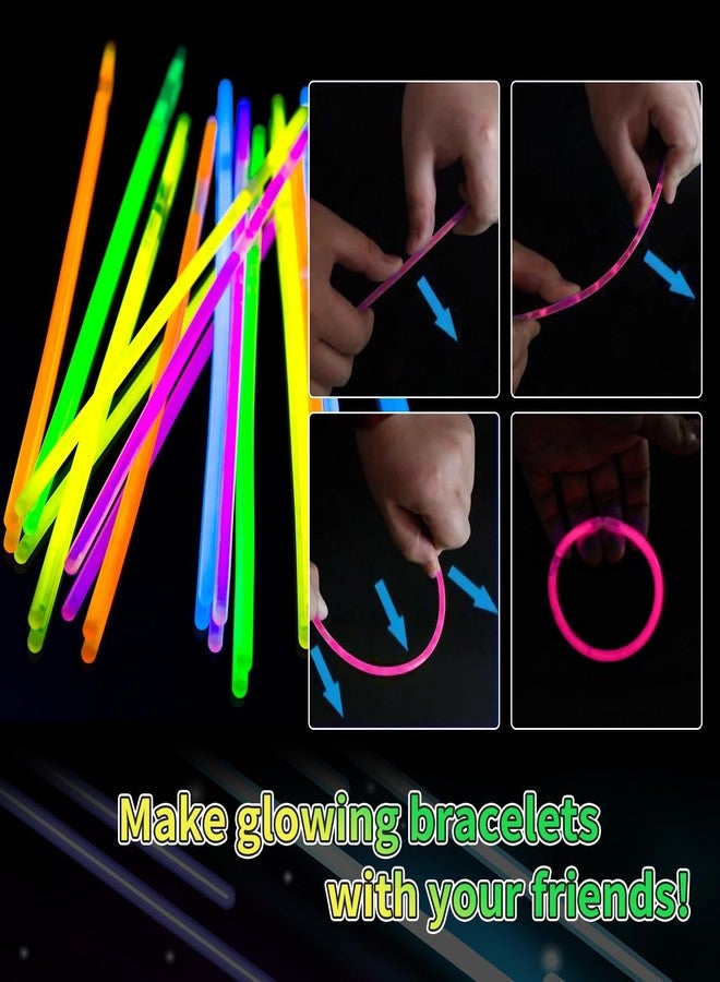Taikula 100 Pack 8” Red Glow Sticks Bulk with 100 Connectors Neon Glow In The Dark Party favors Supplies for Holiday Birthday Party Decoration (Red) - Image 3