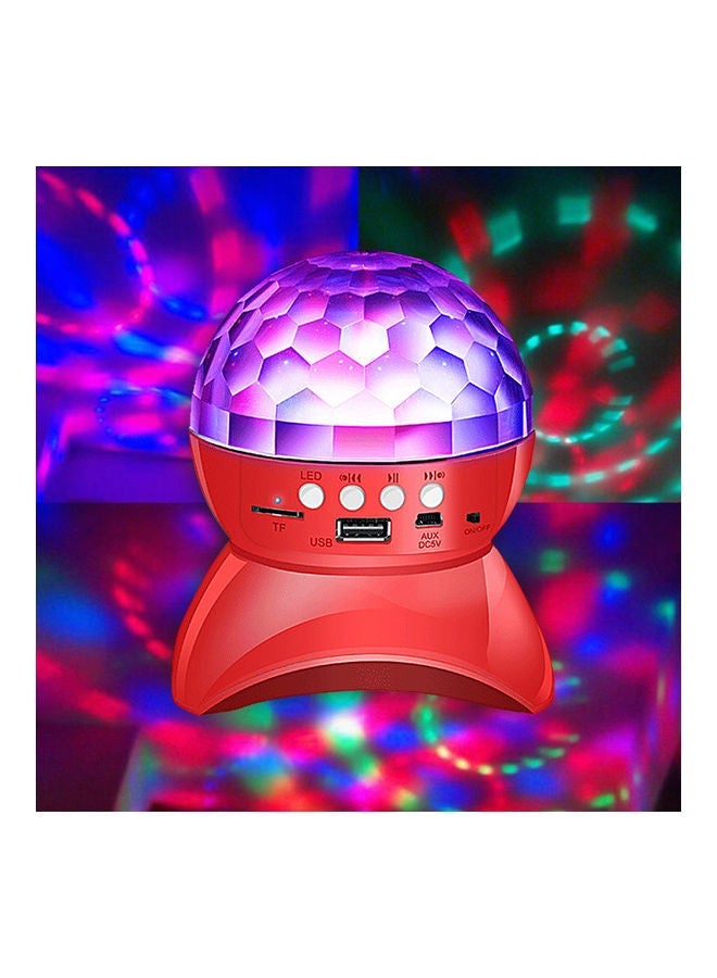 Loquat Portable Crystal Rotating Ball LED Bluetooth Wireless Speaker Red - Image 2