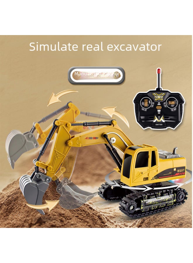 Products Remote Control Excavator Crane Remote Control Cement Mixer Digging Truck Simulation Model Engineering Truck Toy-Color:QH25-01D Five-way Excavator 【27MHz Frequency】】-Proportion:Package 6: 3 Lithium Battery 1 Charging Line 1 Remote Control Battery - Image 2