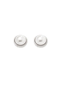 Karen Millen Logo Pearl Stud Earrings  - Image 1